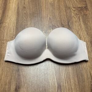 Cacique by Lane Bryant Underwire Strapless Push Up Nude Beige Bra Size 36DD